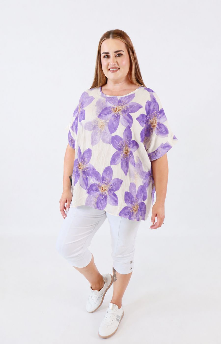 Posey Floral Blouse in Purple 