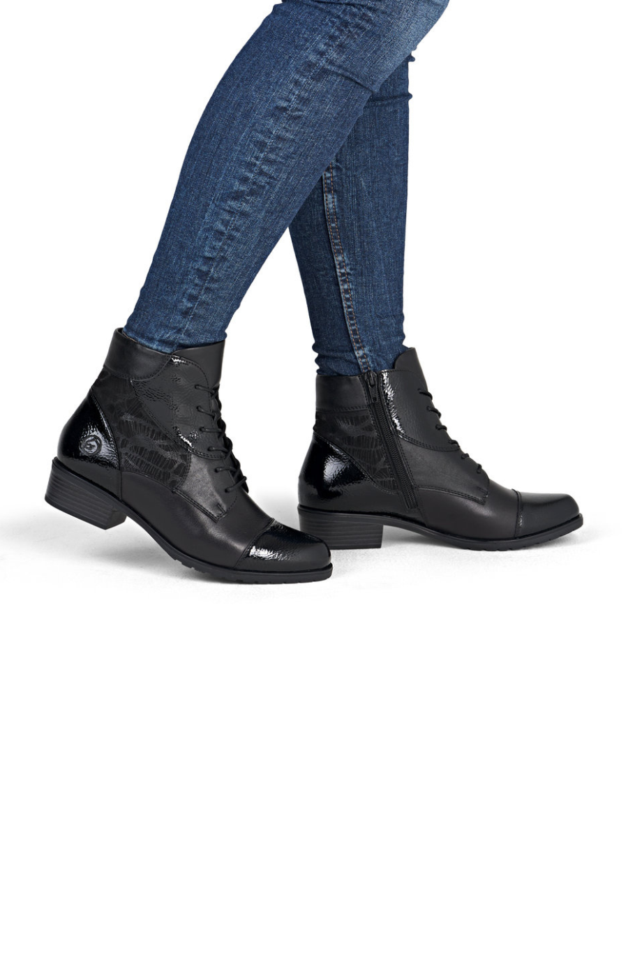 Remonte Patent Boot in Black