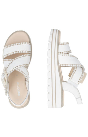 Remonte Cross Strap Sandals in White 