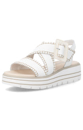 Remonte Cross Strap Sandals in White 