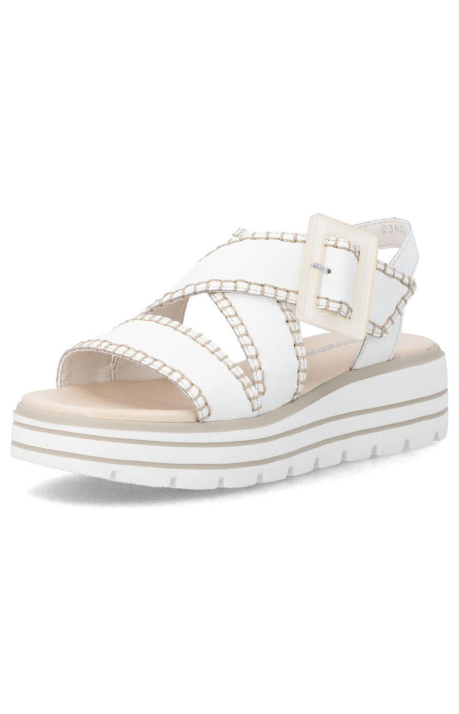 Remonte Cross Strap Sandals in White 