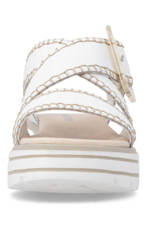 Remonte Cross Strap Sandals in White 
