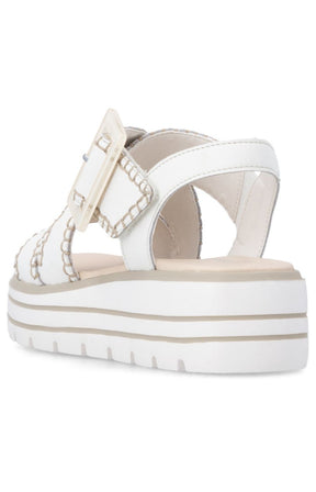 Remonte Cross Strap Sandals in White 