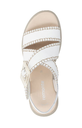 Remonte Cross Strap Sandals in White 
