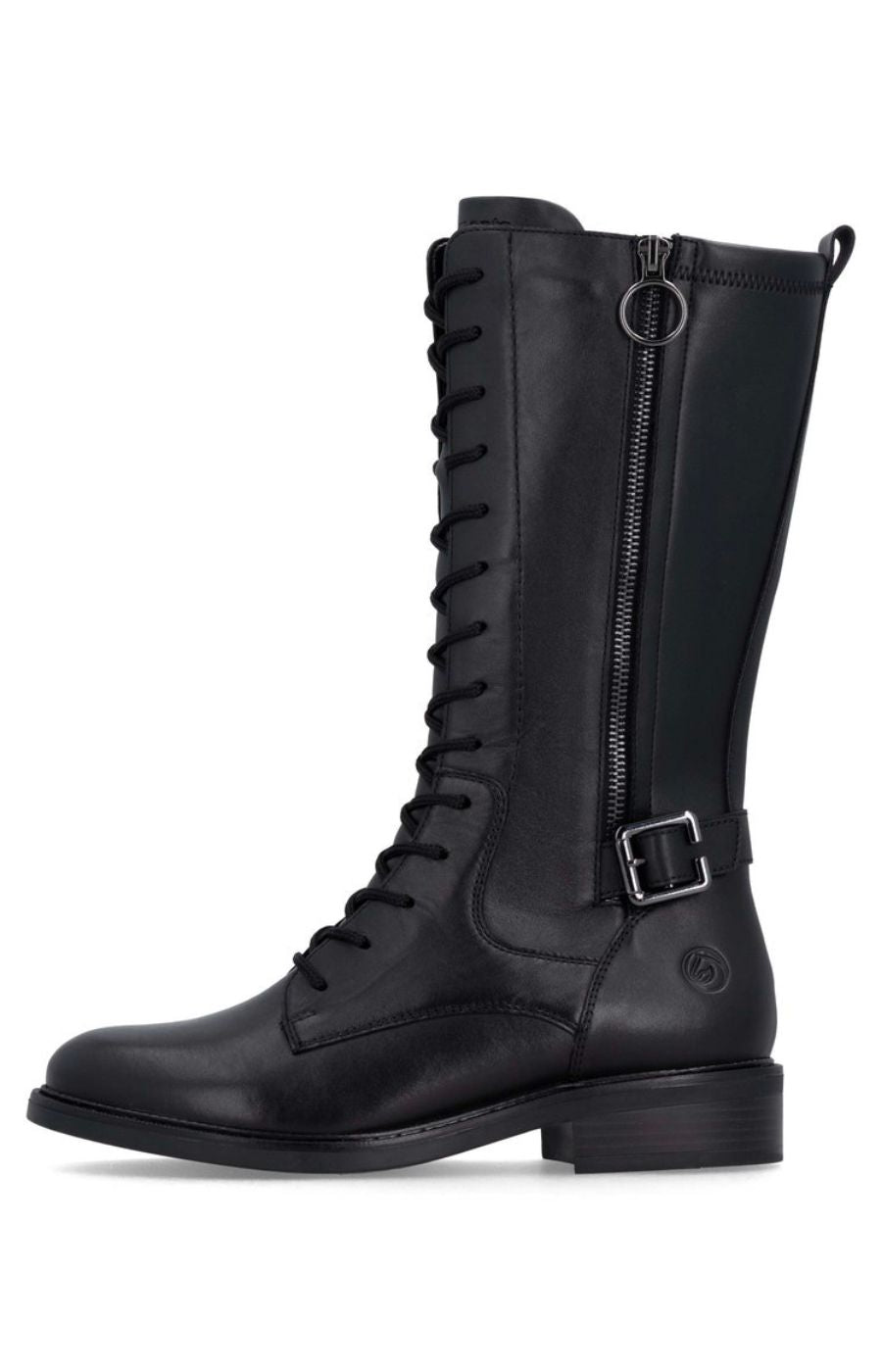 Remonte High Lace Up Boot in Black