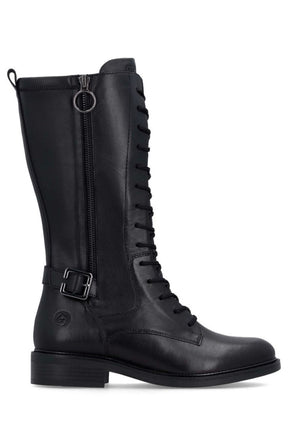 Remonte High Lace Up Boot in Black
