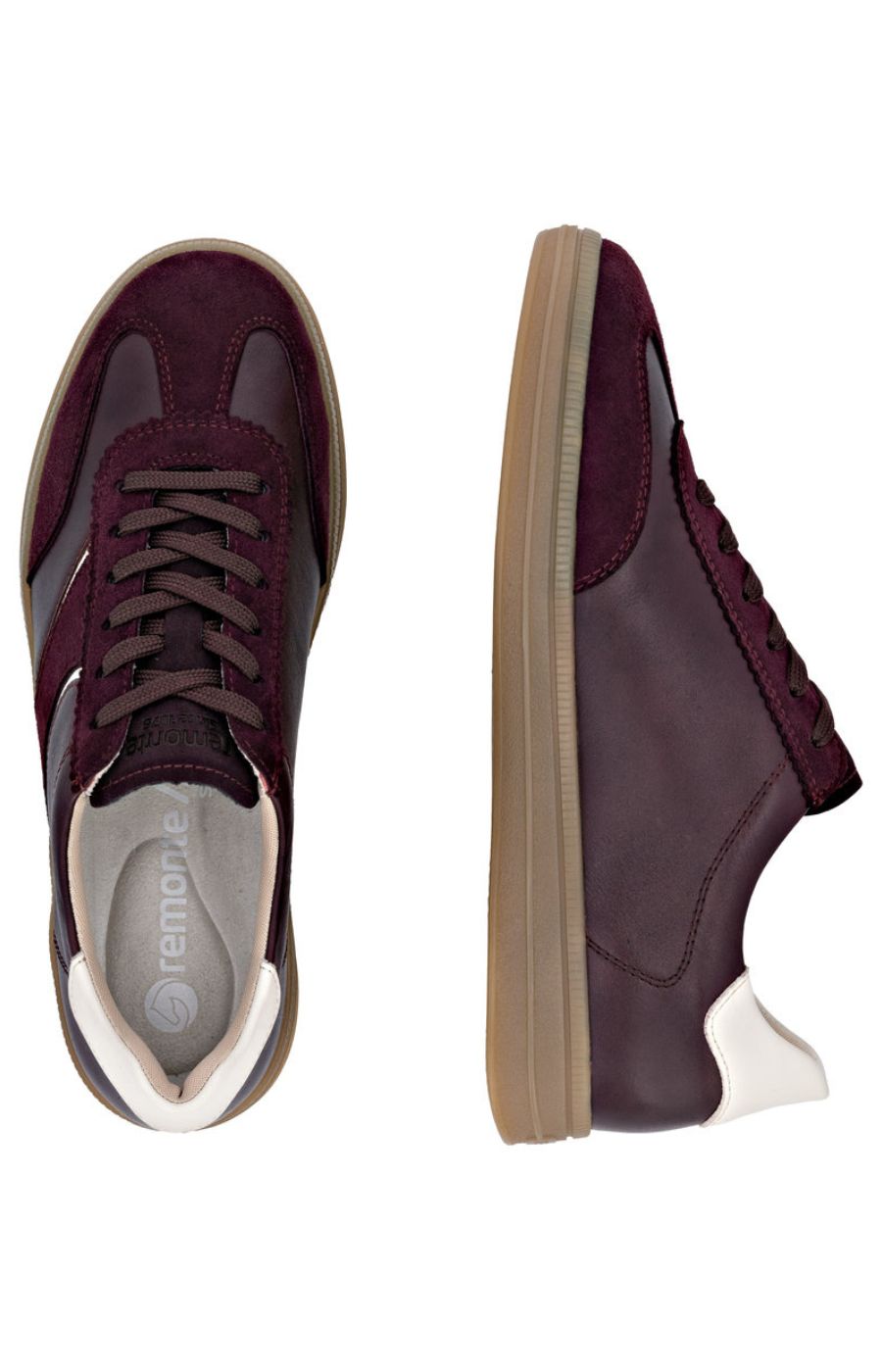 Remonte Leather Trainer in Wine 