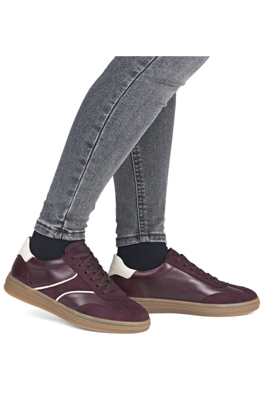 Remonte Leather Trainer in Wine 