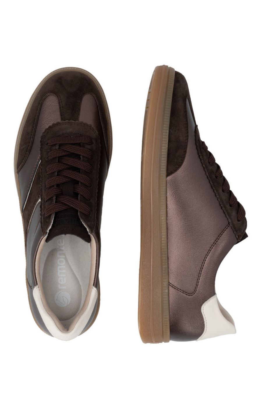 Remonte Metallic Trainer in Brown