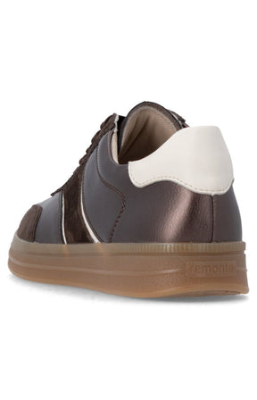 Remonte Metallic Trainer in Brown 