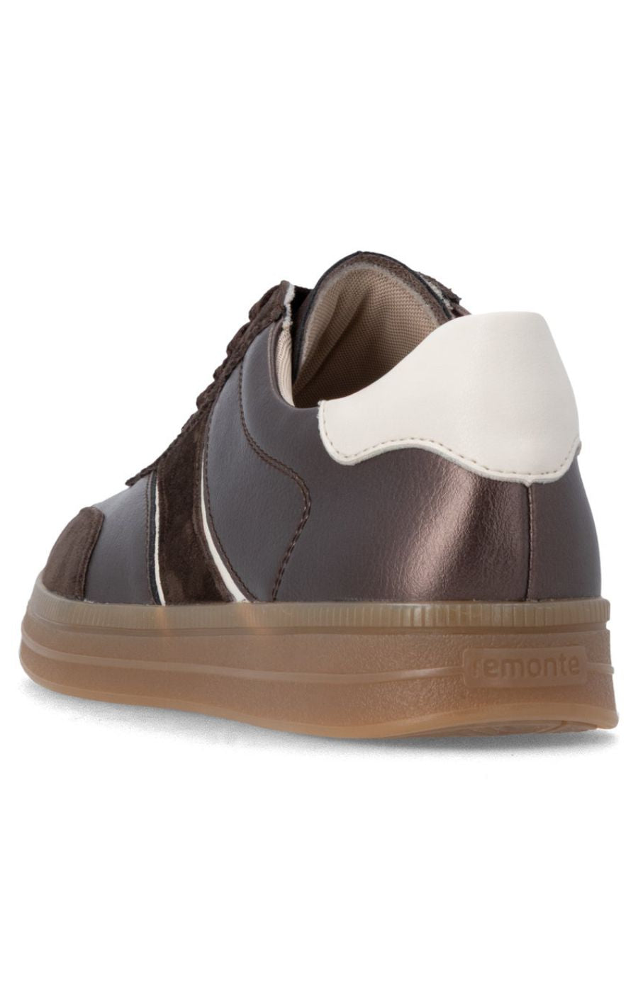 Remonte Metallic Trainer in Brown 
