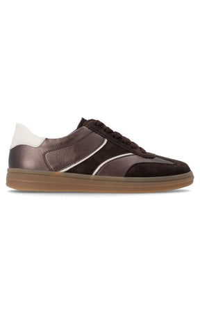 Remonte Metallic Trainer in Brown 