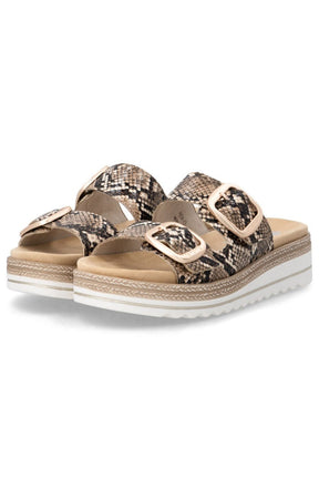 Remonte Mules in Snake Print 