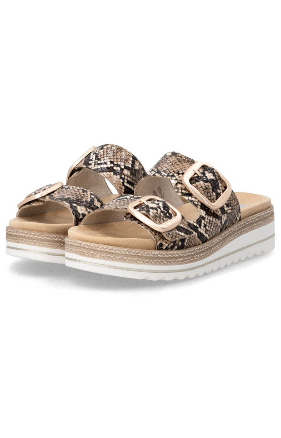 Remonte Mules in Snake Print 