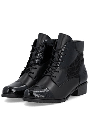 Remonte Patent Boot in Black