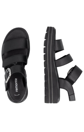 Remonte Platform Sandal in Black 