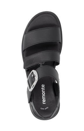 Remonte Platform Sandal in Black. 