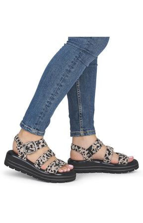 Remonte Platform Sandal in Leopard Print 