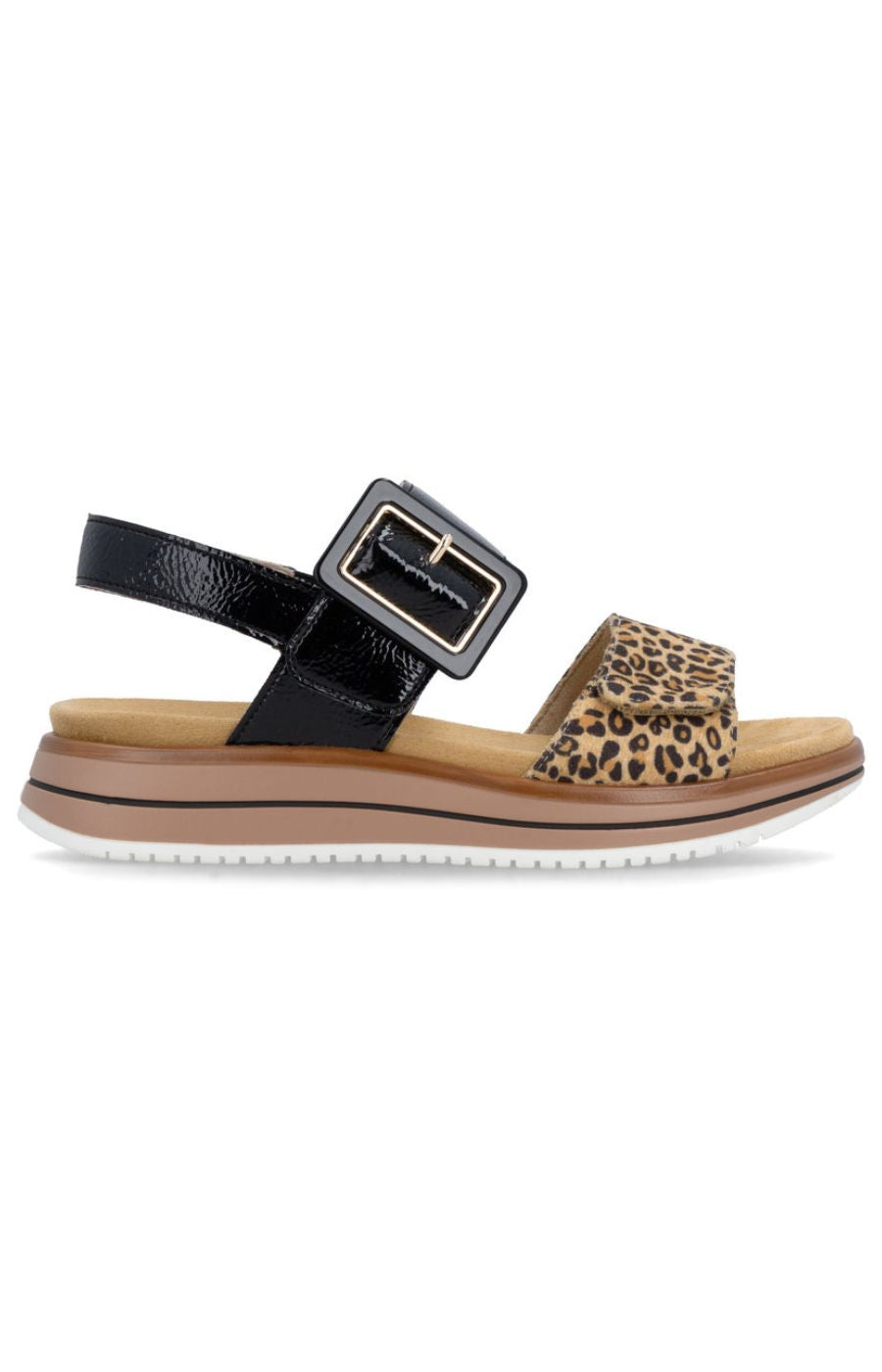 Remonte Sandal in Black Leopard 