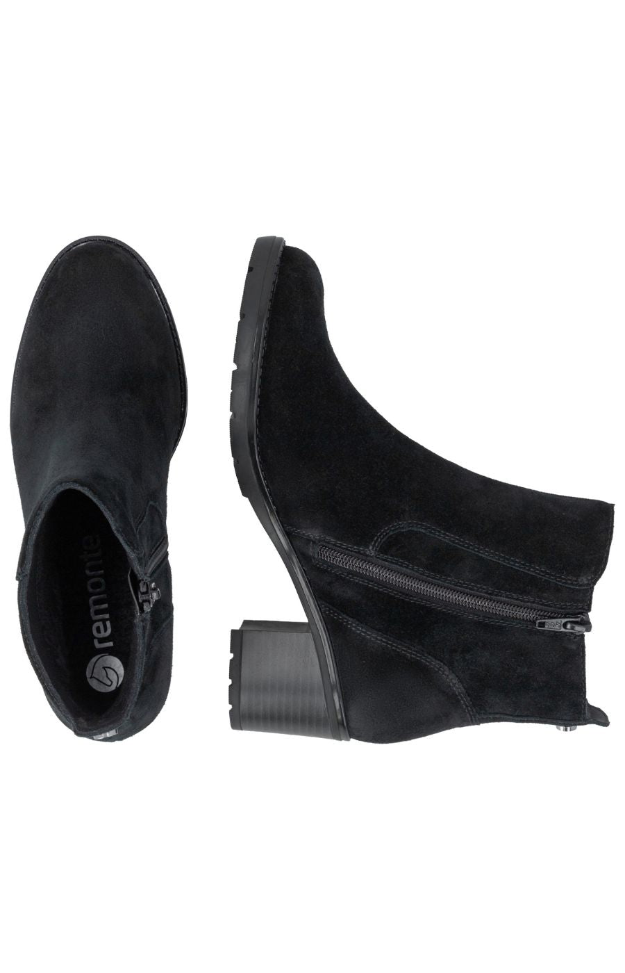 Remonte Suede Boot in Black 