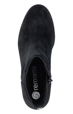 Remonte Suede Boot in Black 