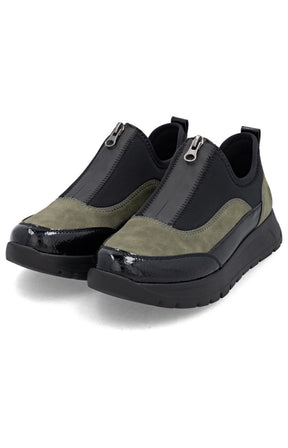 Remonte Zip Trainers in Khaki