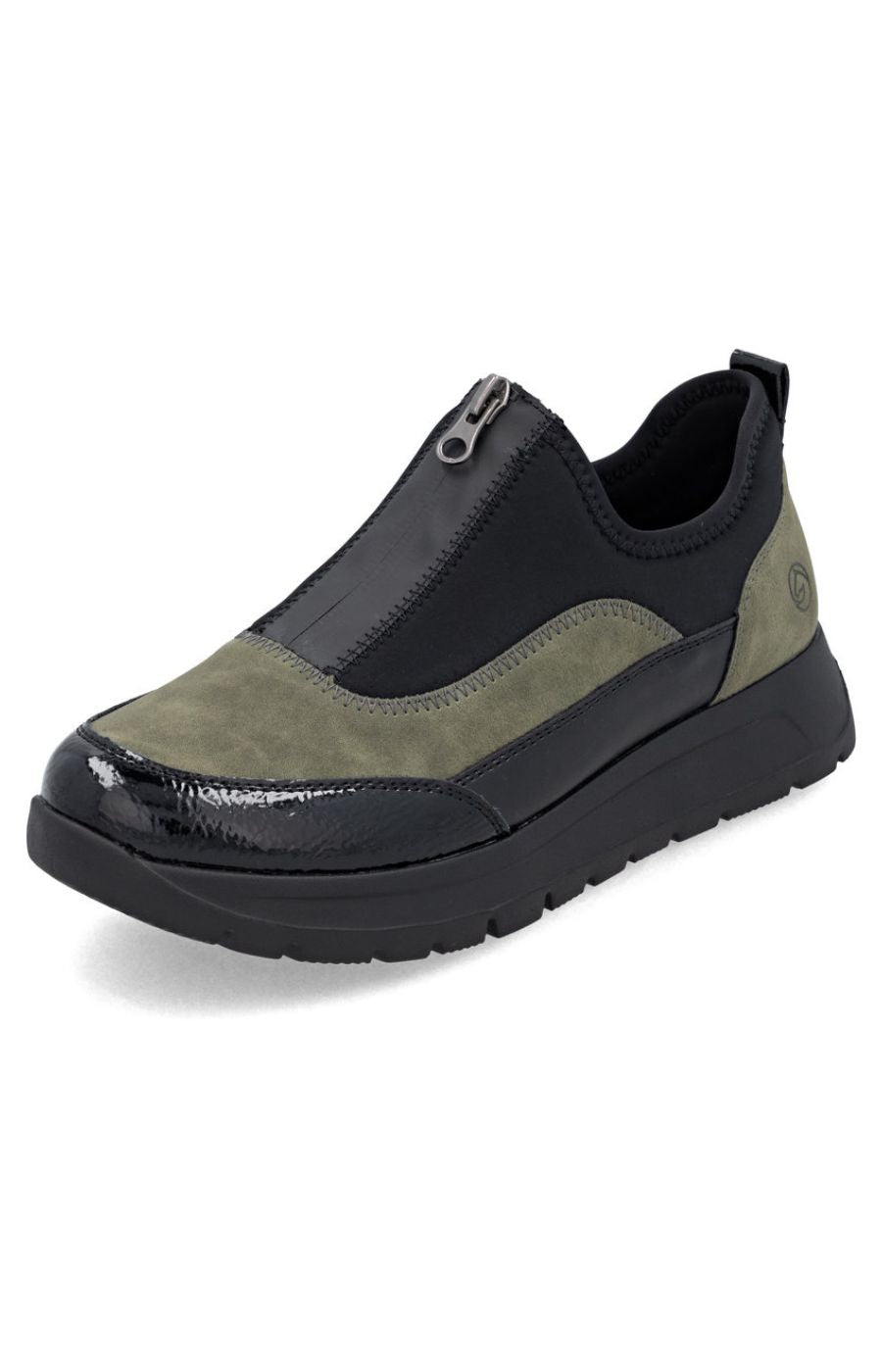 Remonte Zip Trainers in Khaki