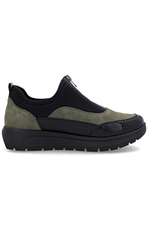 Remonte Zip Trainers in Khaki