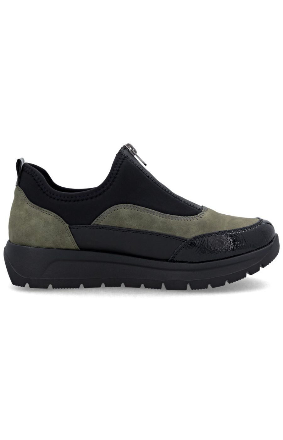 Remonte Zip Trainers in Khaki