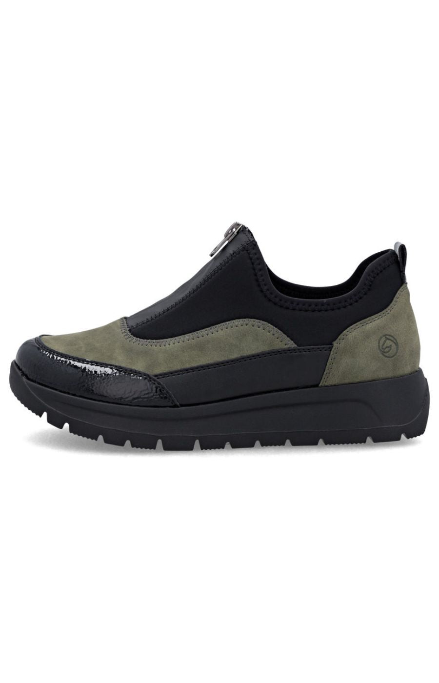 Remonte Zip Trainers in Khaki