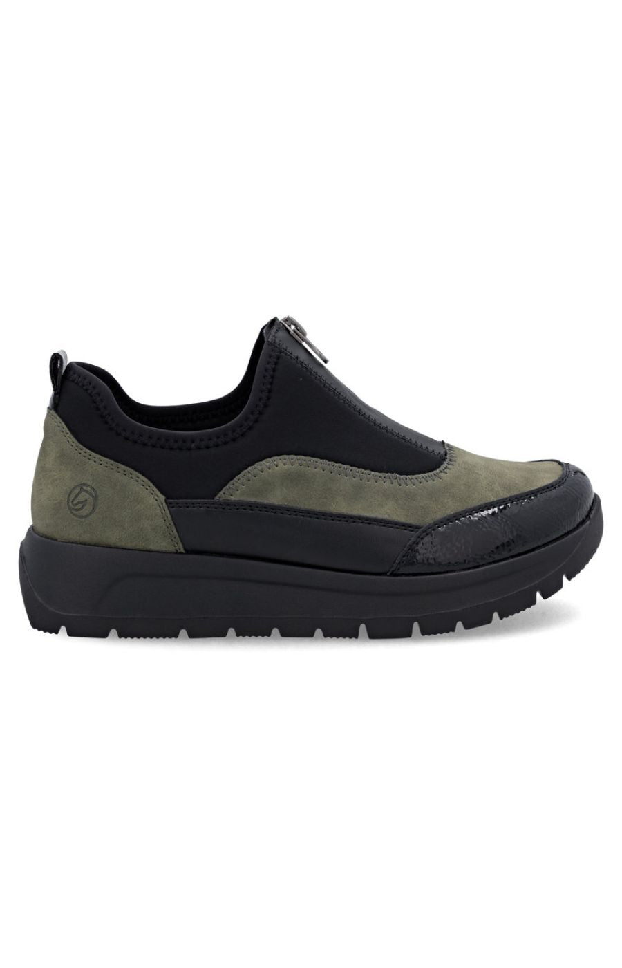 Remonte Zip Trainers in Khaki