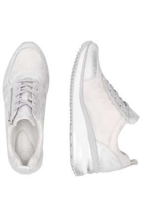 Remonte Zipped Wedge Trainer in Silver