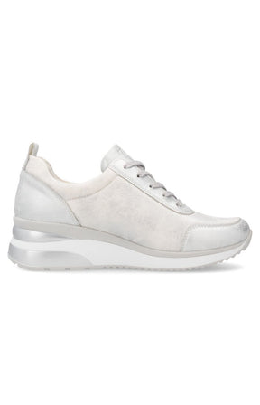 Remonte Zipped Wedge Trainer in Silver