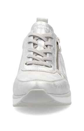 Remonte Zipped Wedge Trainer in Silver