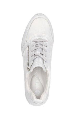 Remonte Zipped Wedge Trainer in Silver