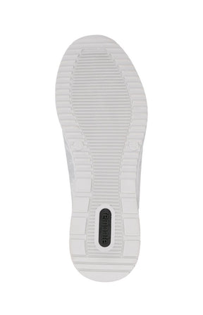 Remonte Zipped Wedge Trainer in Silver