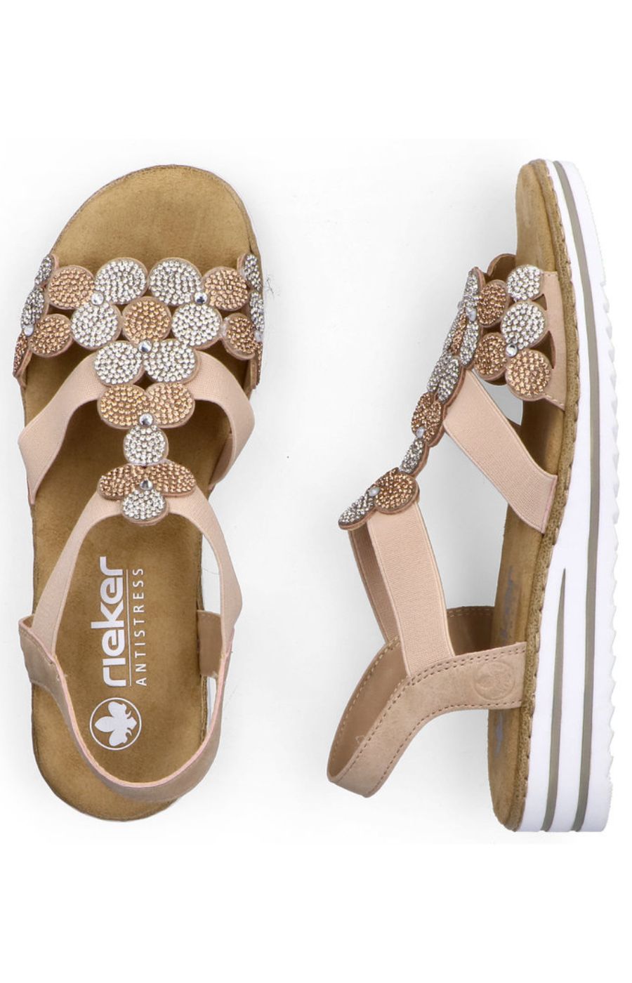 Rieker Beige Diamante Sandal  