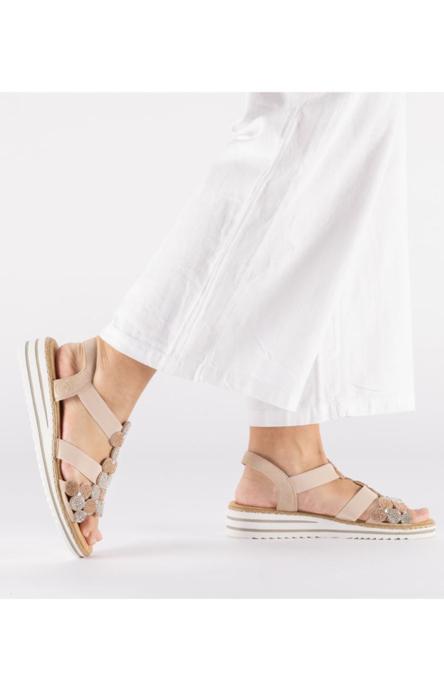 Rieker Beige Diamante Sandal  