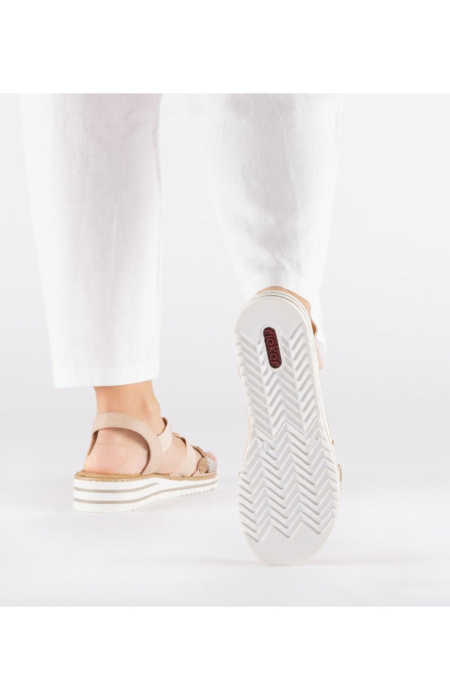 xRieker Beige Diamante Sandal 