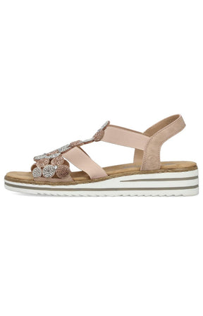 Rieker Beige Diamante Sandal  