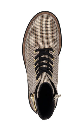 Rieker Biker Checkered Boots in Beige
