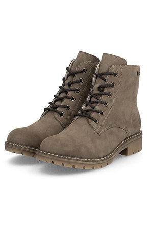 Rieker Biker Lace Up Boot in Taupe
