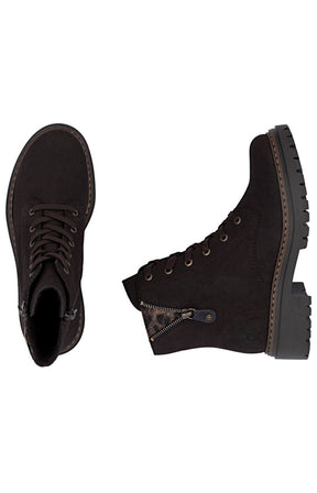 Rieker Biker Leopard Peek Boot in Brown 