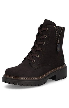 Rieker Biker Leopard Peek Boot in Brown 