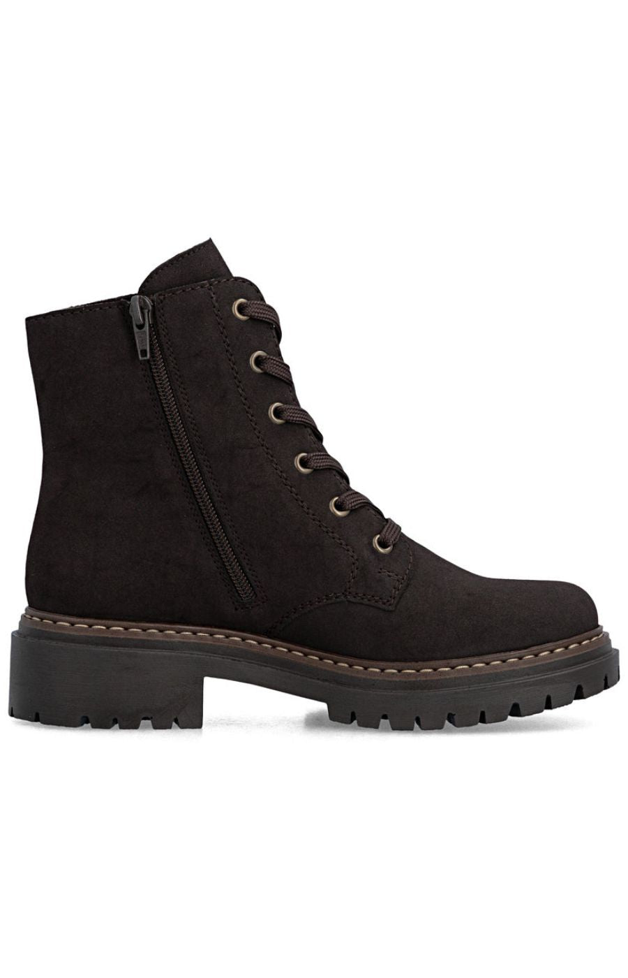 Rieker Biker Leopard Peek Boot in Brown
