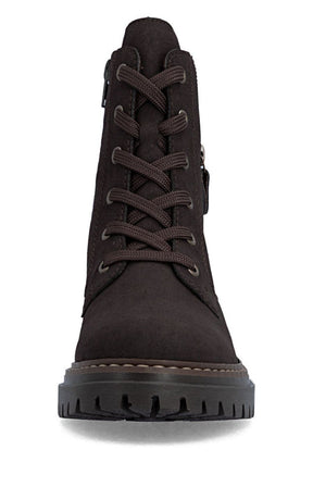 Rieker Biker Leopard Peek Boot in Brown 