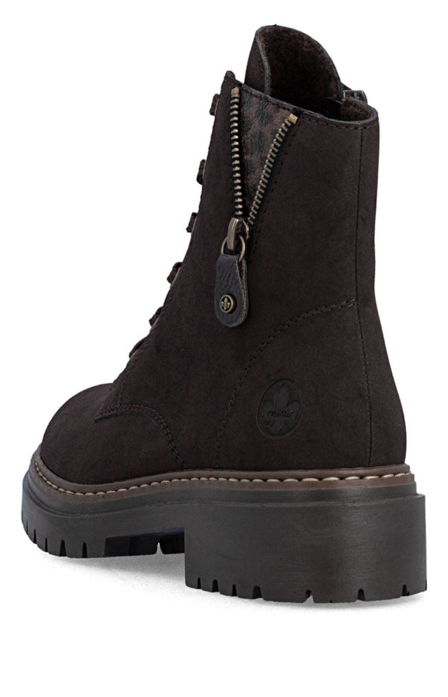 Rieker Biker Leopard Peek Boot in Brown 