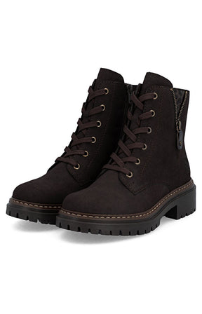 Rieker Biker Leopard Peek Boot in Brown 