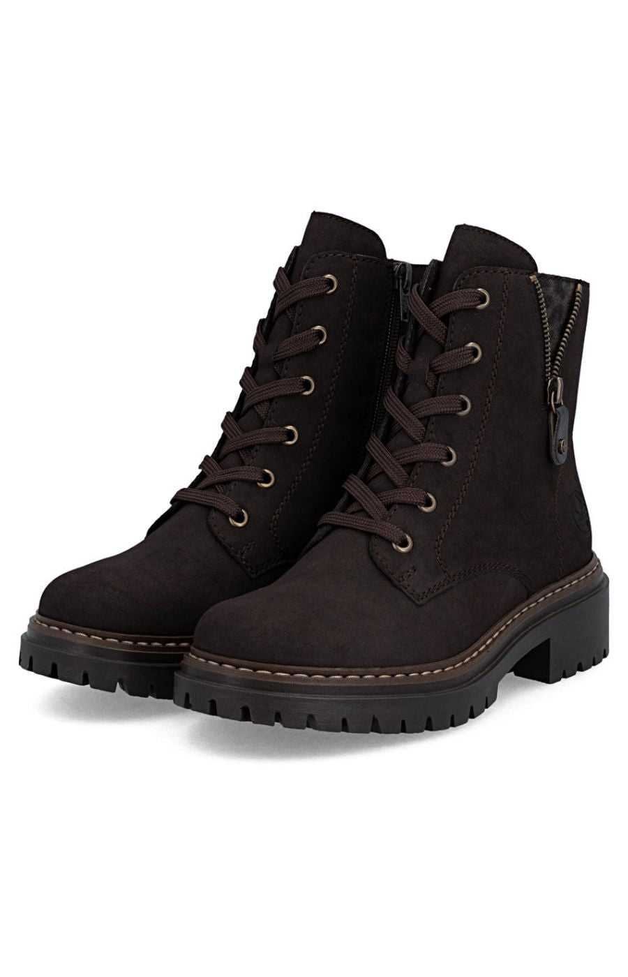 Rieker Biker Leopard Peek Boot in Brown 