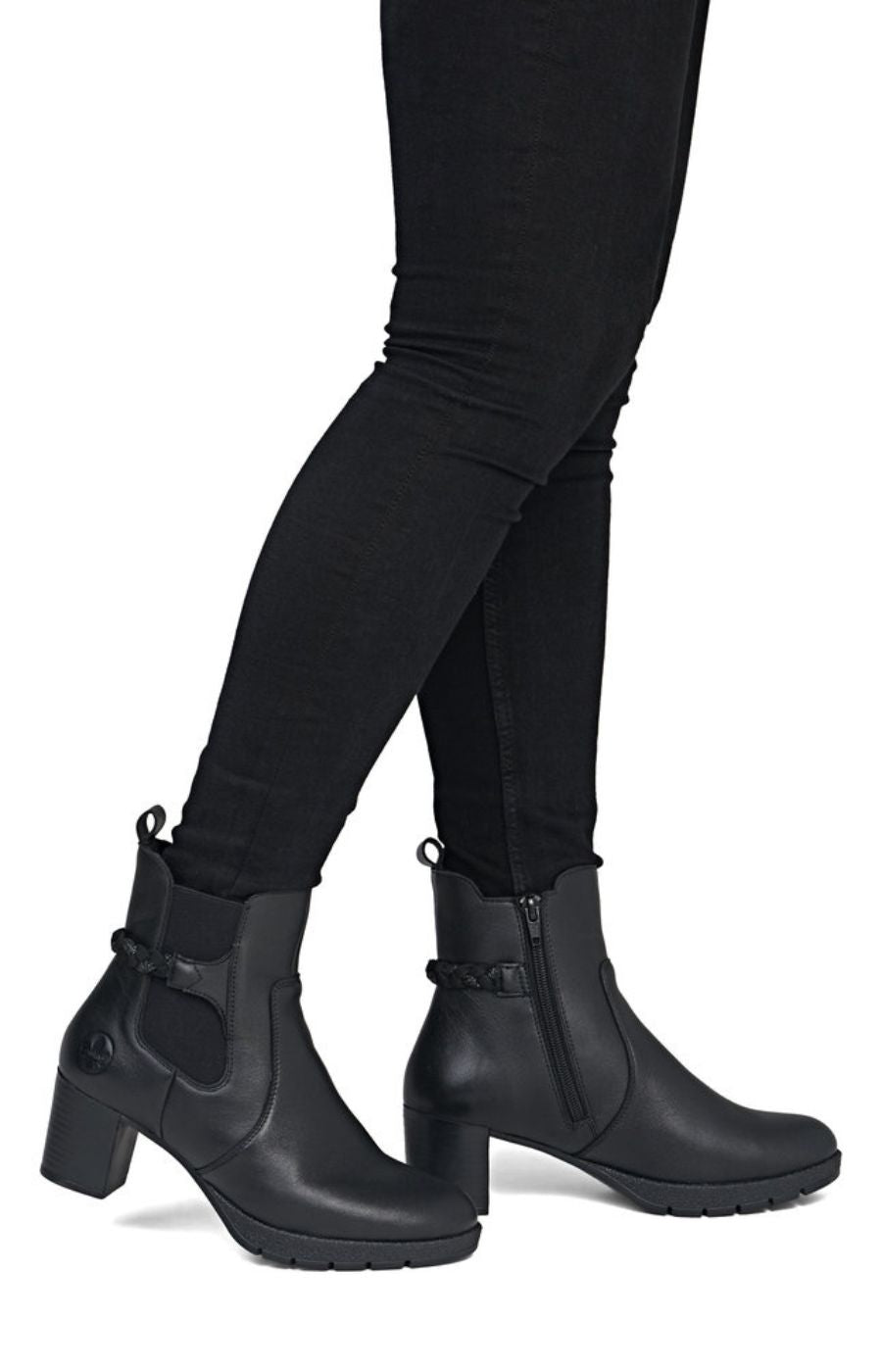 Rieker Braided Detail Boot in Black 